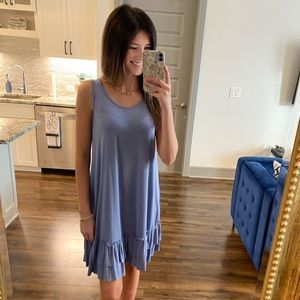 Baby blue ruffled dress